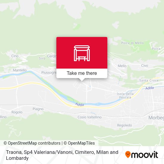 Traona, Sp4 Valeriana / Vanoni, Cimitero map