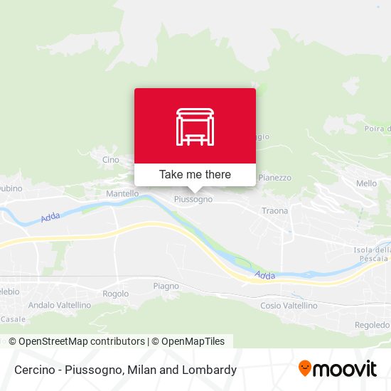 Cercino - Piussogno map