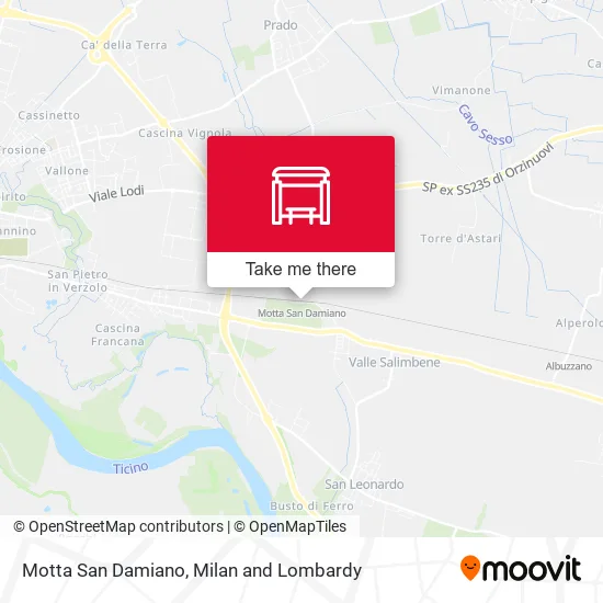 Motta San Damiano map
