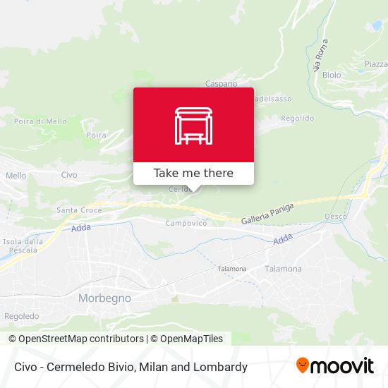 Civo - Cermeledo Bivio map