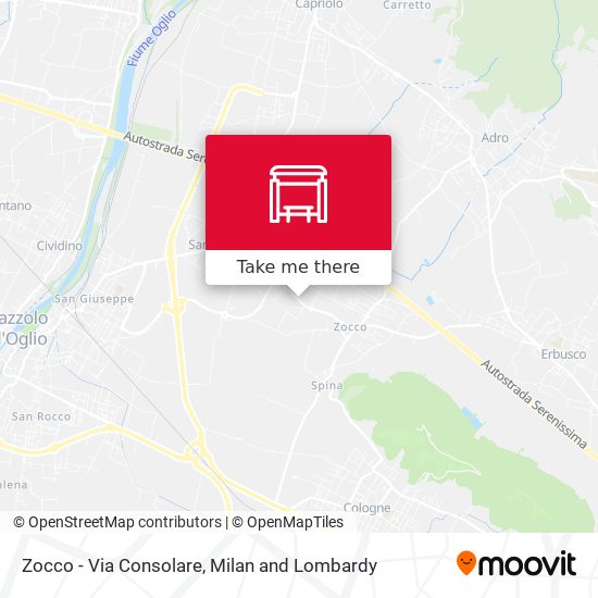 Zocco - Via Consolare map