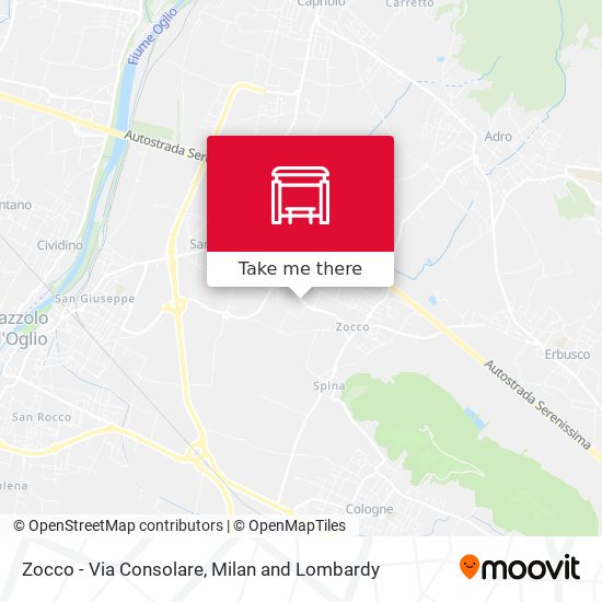 Zocco - Via Consolare map