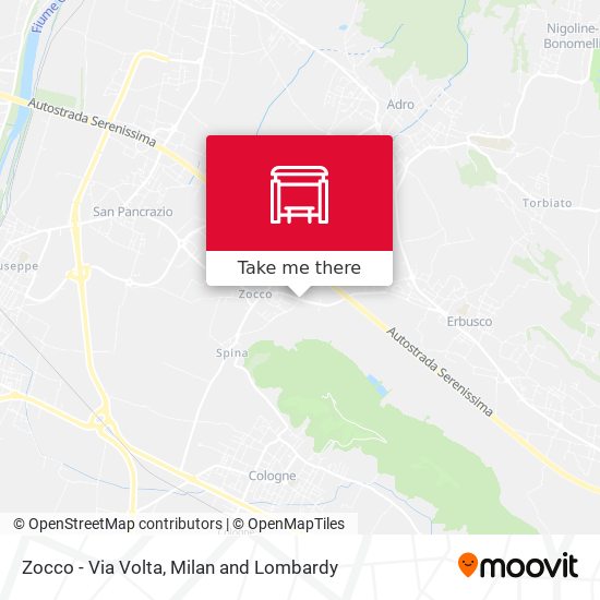 Zocco - Via Volta map