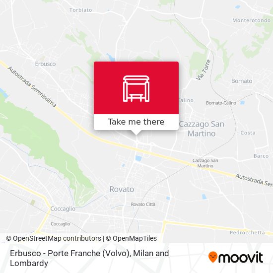 Erbusco - Porte Franche (Volvo) map