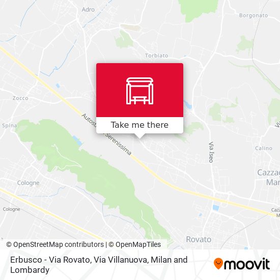 Erbusco - Via Rovato, Via Villanuova map