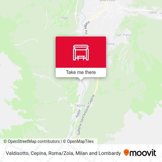 Valdisotto, Cepina, Roma/Zola map