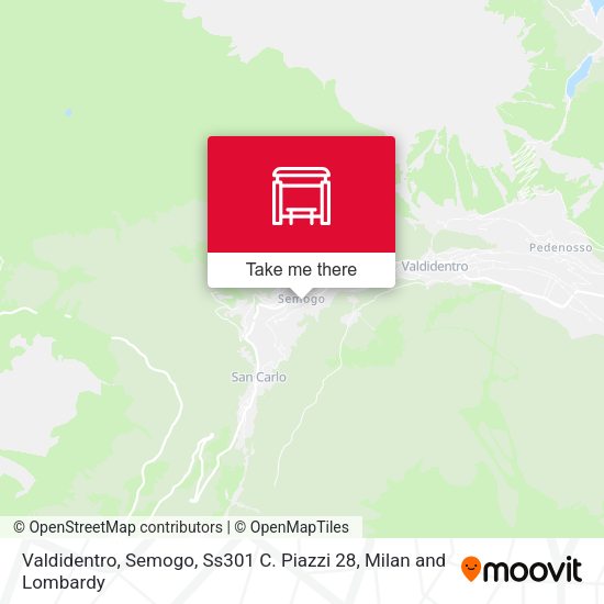 Valdidentro, Semogo, Ss301 C. Piazzi 28 map