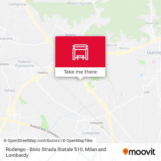 Rodengo - Bivio Strada Statale 510 map