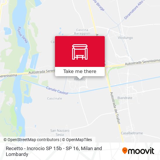 Recetto - Incrocio SP 15b - SP 16 map
