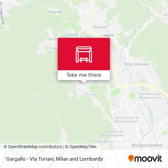 Gargallo - Via Toriani map