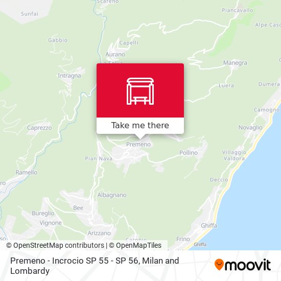 Premeno - Incrocio SP 55 - SP 56 map
