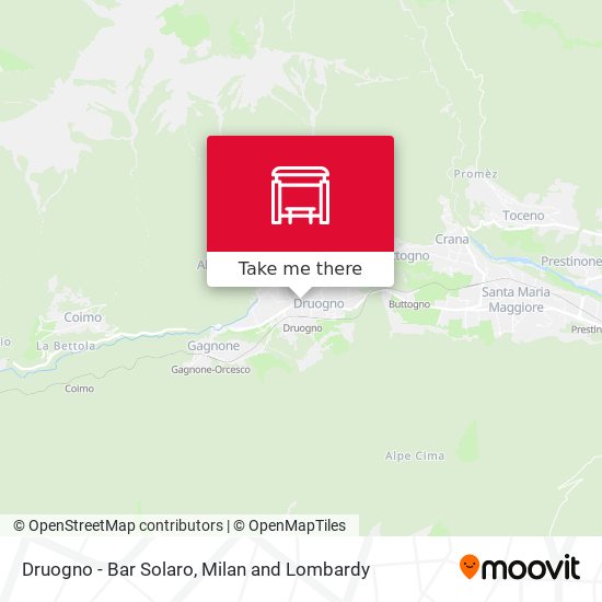Druogno - Bar Solaro map