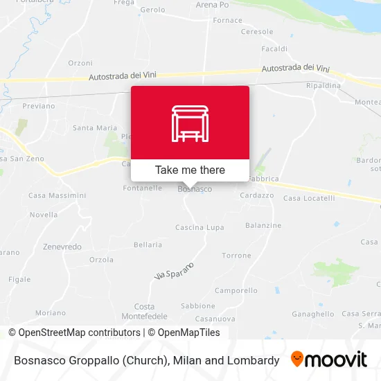 Bosnasco Groppallo (Church) map