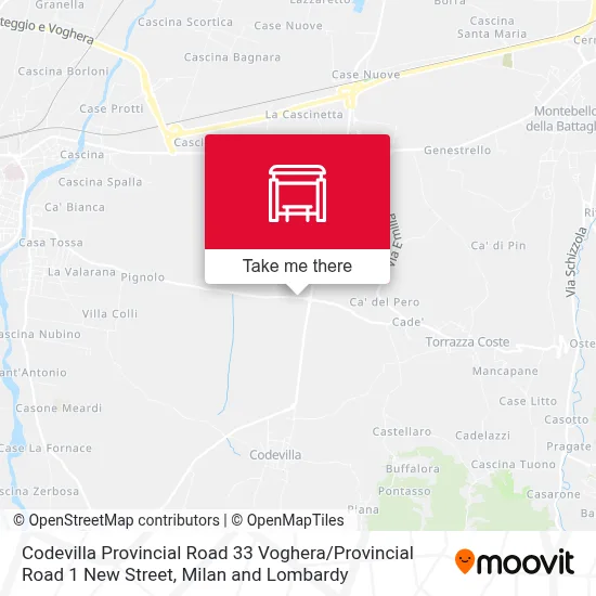 Codevilla Provincial Road 33 Voghera / Provincial Road 1 New Street map