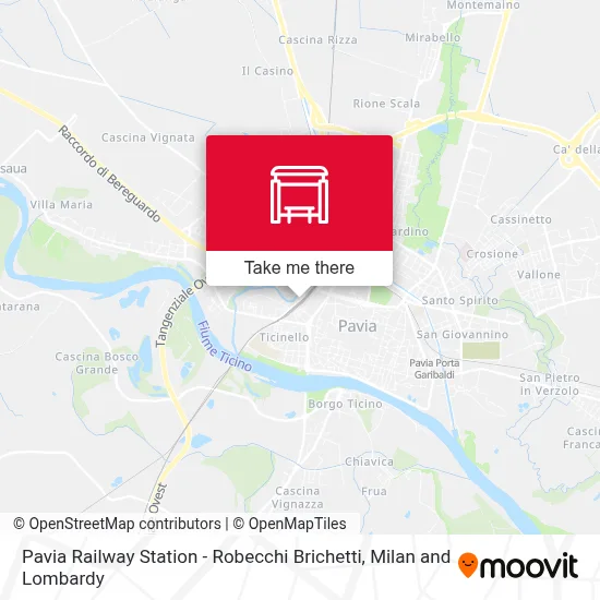 Pavia Railway Station - Robecchi Brichetti map