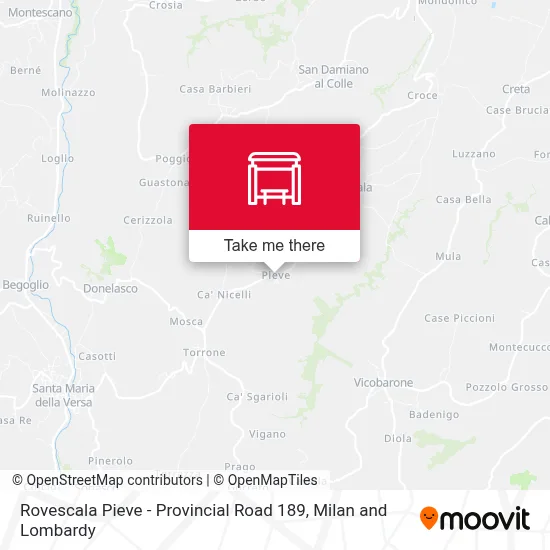 Rovescala Pieve - Provincial Road 189 map