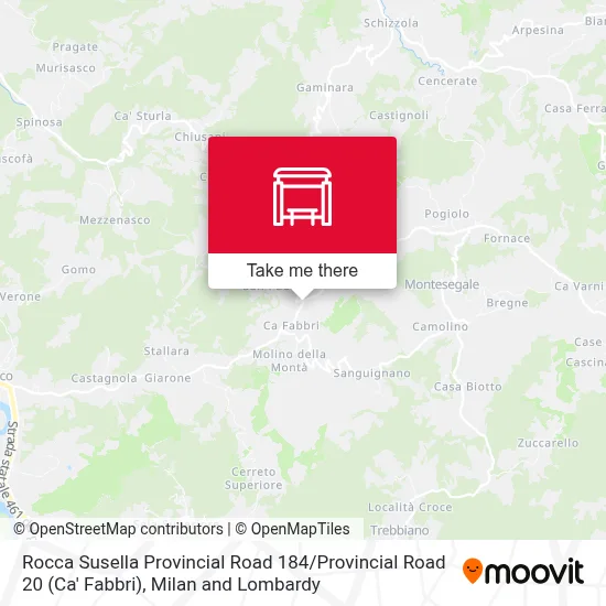Rocca Susella Provincial Road 184 / Provincial Road 20 (Ca' Fabbri) map