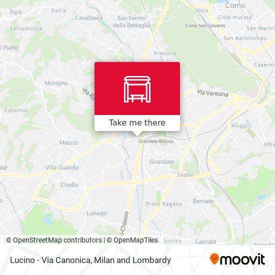 Lucino - Via Canonica map