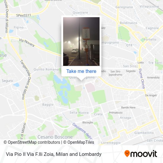 Via Pio II Via F.lli Zoia map