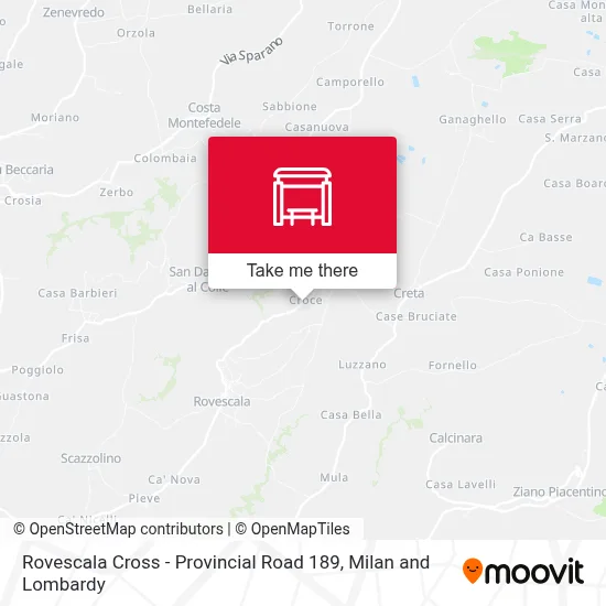 Rovescala Cross - Provincial Road 189 map