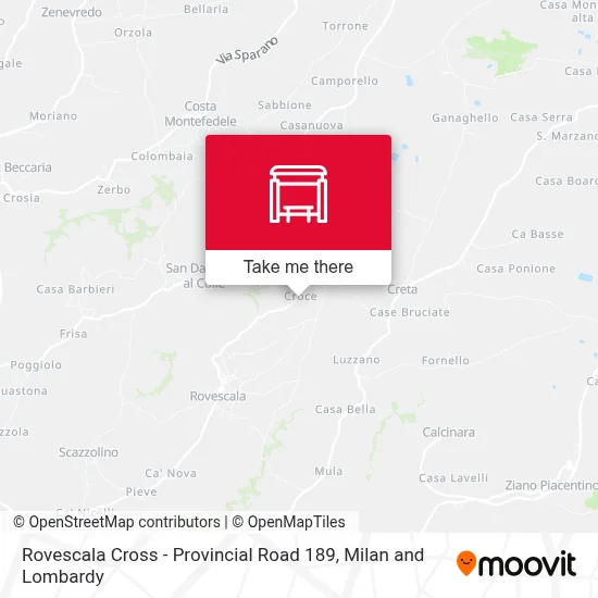 Rovescala Cross - Provincial Road 189 map