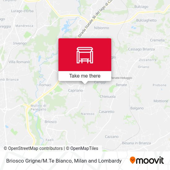 Briosco Grigne/M.Te Bianco map