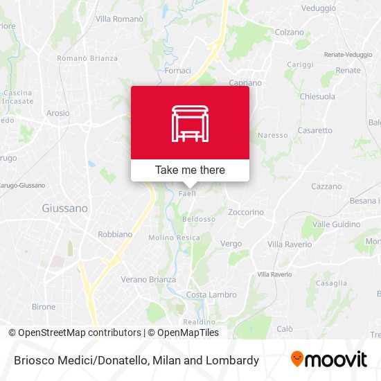 Briosco Medici/Donatello map