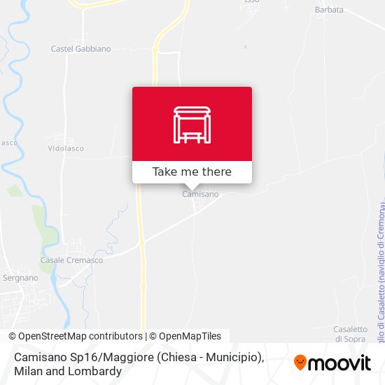Camisano Sp16 / Maggiore (Chiesa - Municipio) map