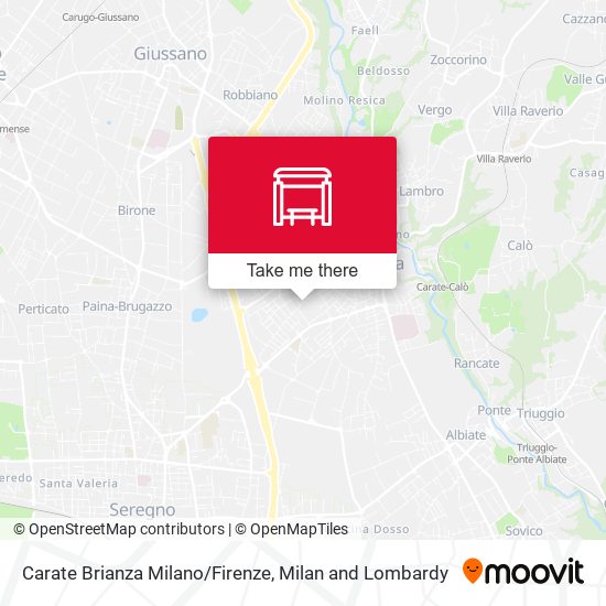 Carate Brianza Milano/Firenze map