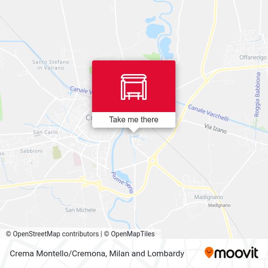 Crema Montello/Cremona map