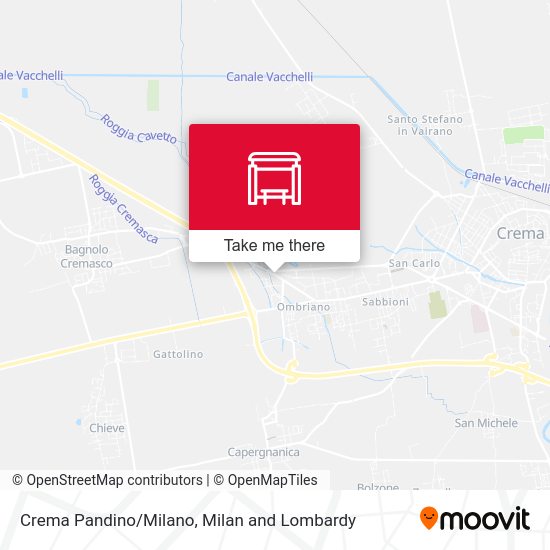 Crema Pandino/Milano map