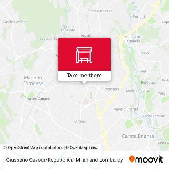 Giussano Cavour/Repubblica map