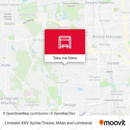 Limbiate XXV Aprile/Trieste map