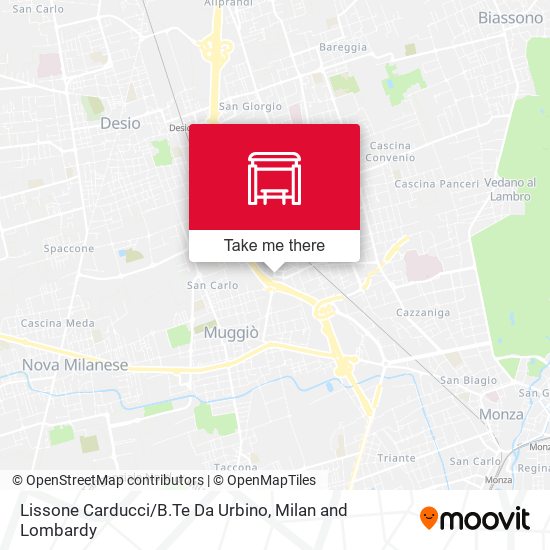 Lissone Carducci / B.Te Da Urbino map