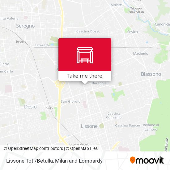 Lissone Toti/Betulla map