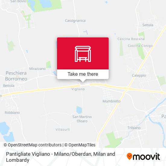 Pantigliate Vigliano - Milano / Oberdan map