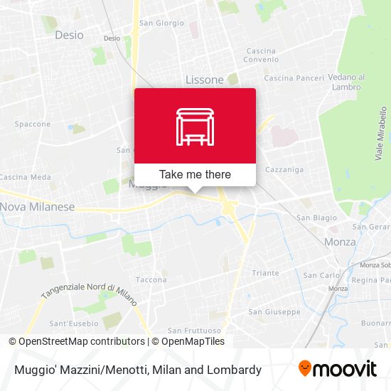 Muggio' Mazzini/Menotti map
