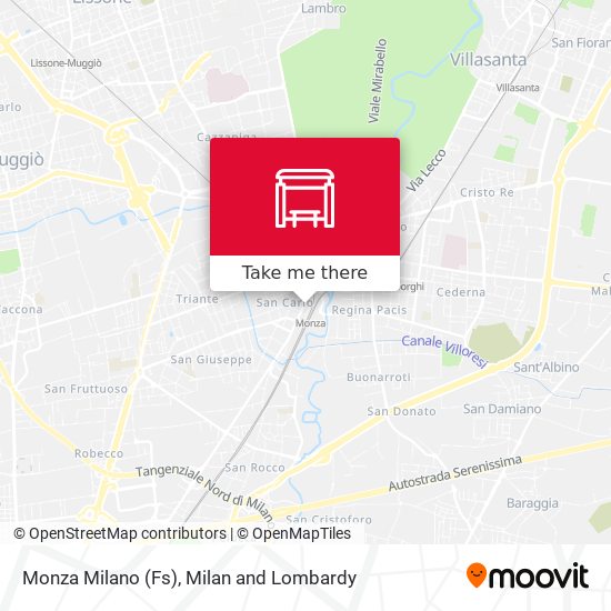 Monza Milano (Fs) map