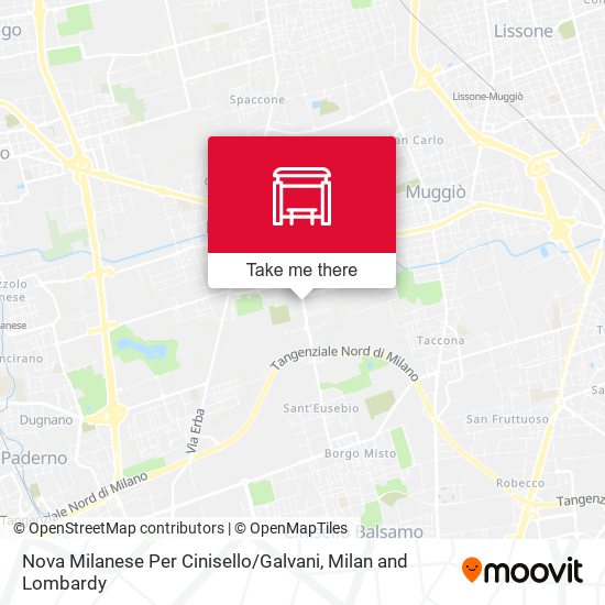 Nova Milanese Per Cinisello / Galvani map