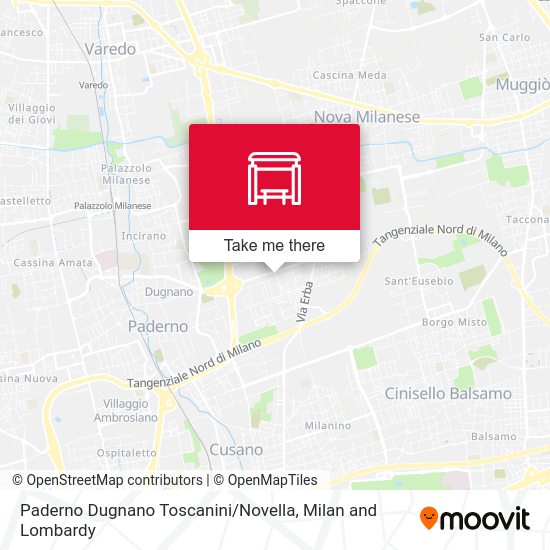 Paderno Dugnano Toscanini / Novella map