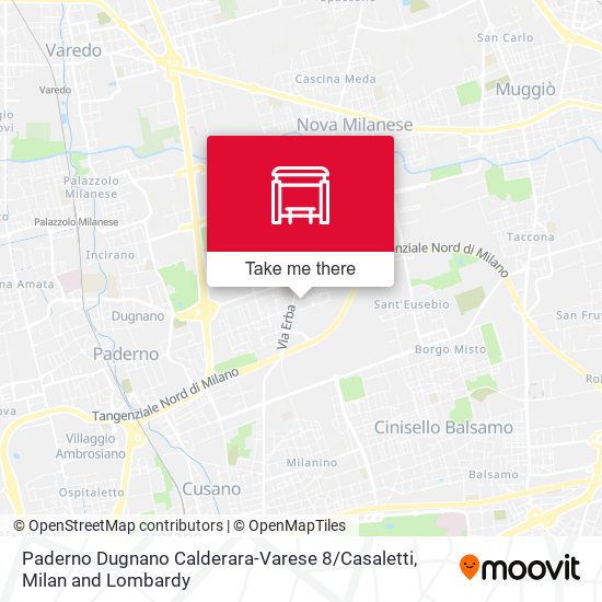 Paderno Dugnano Calderara-Varese 8 / Casaletti map