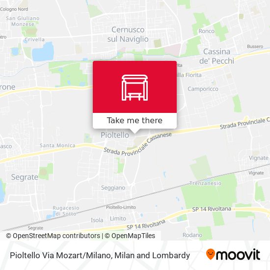 Pioltello Via Mozart/Milano map