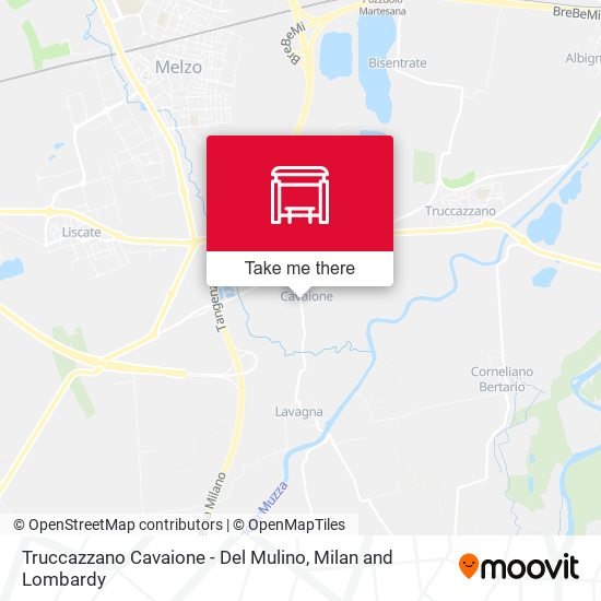 Truccazzano Cavaione - Del Mulino map