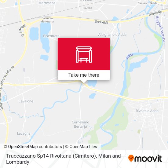 Truccazzano Sp14 Rivoltana (Cimitero) map