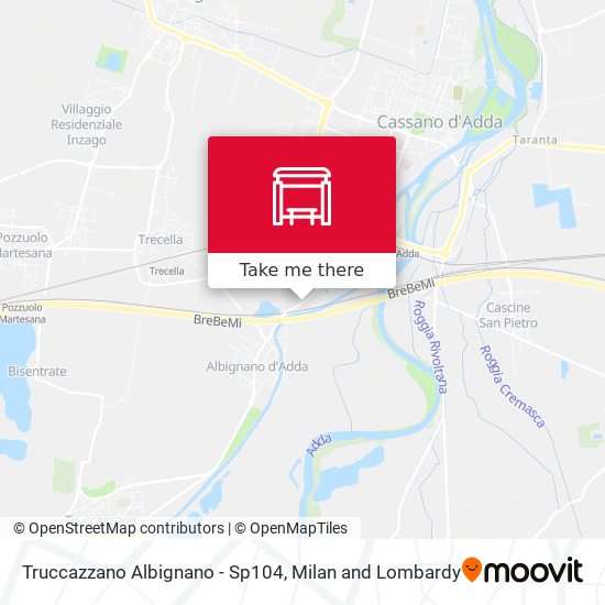 Truccazzano Albignano - Sp104 map
