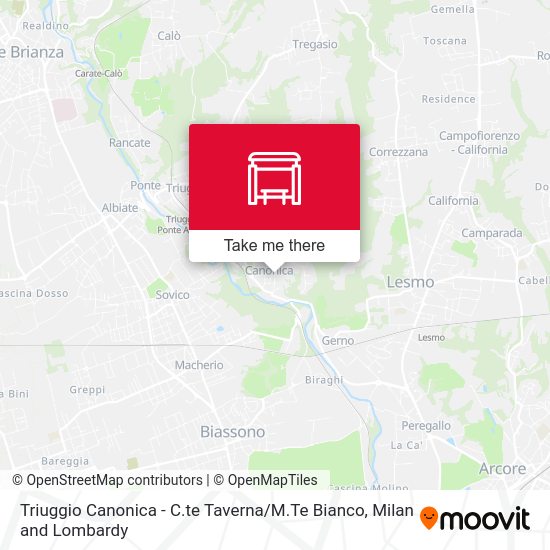 Triuggio Canonica - C.te Taverna / M.Te Bianco map