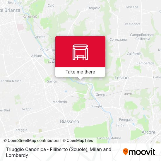 Triuggio Canonica - Filiberto (Scuole) map