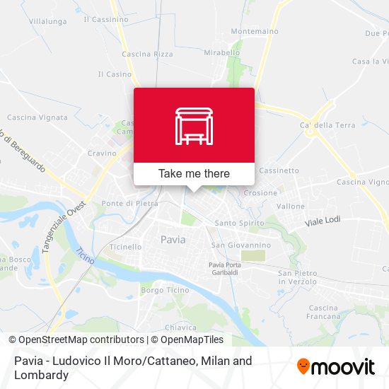 Pavia - Ludovico Il Moro / Cattaneo map