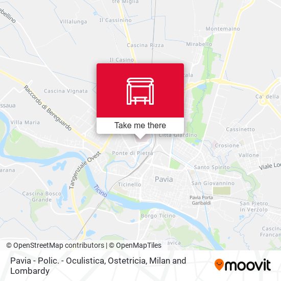 Pavia - Polic. - Oculistica, Ostetricia map