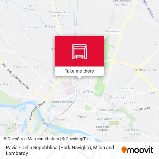 Pavia - Della Repubblica (Park Naviglio) map